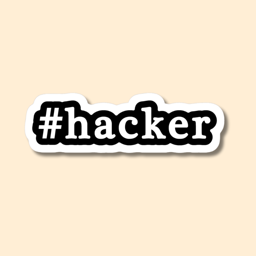 "Hacker" quote Vinyl Stickers for Laptop, Journal Mobile Phone - Waterproof