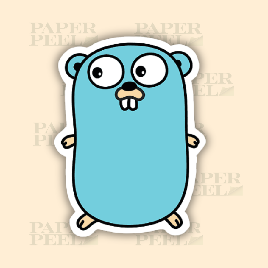 GoLang logo sticker, Vinyl Stickers for Laptop, Journal Mobile Phone - Waterproof