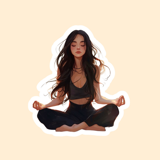Girl doing yoga Vinyl Stickers for Laptop, Journal Mobile Phone - Waterproof