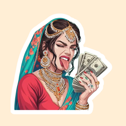 Cool girl in saree Vinyl Stickers for Laptop, Journal Mobile Phone - Waterproof