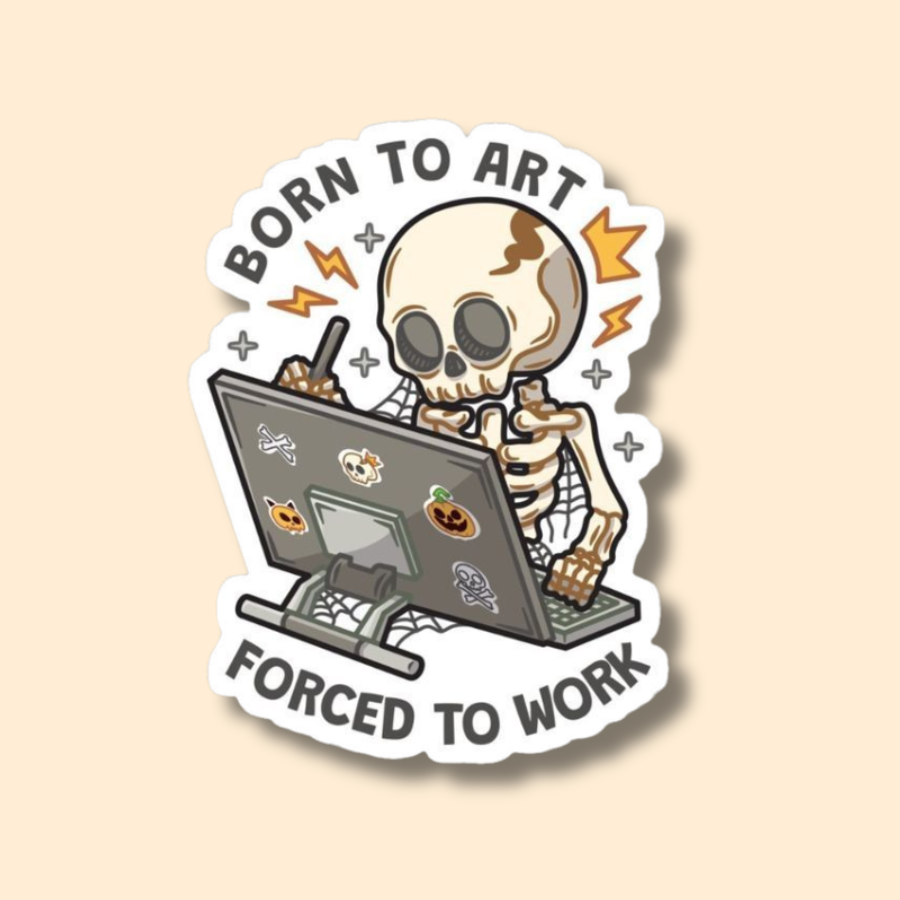 "Artist skeleton" quote Vinyl Stickers for Laptop, Journal Mobile Phone - Waterproof