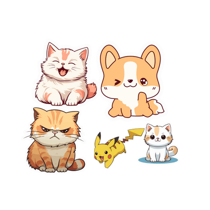 5 cute stickers 3X3 in
