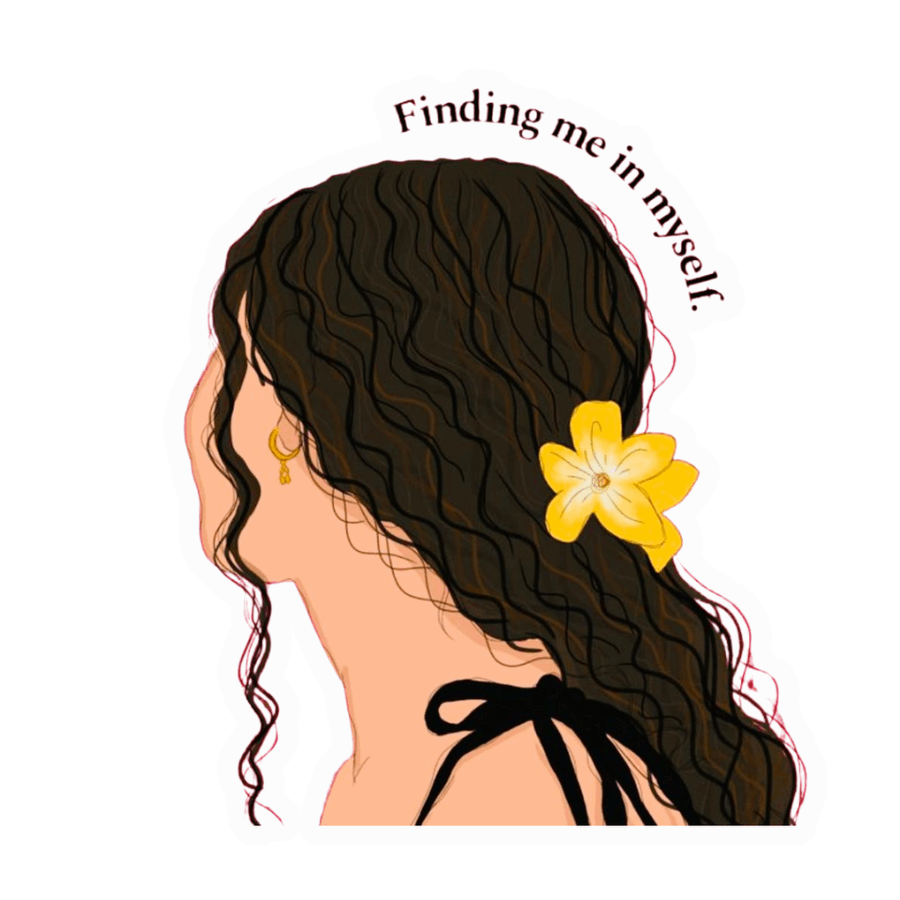 Girl sticker with background- Finding me in myself