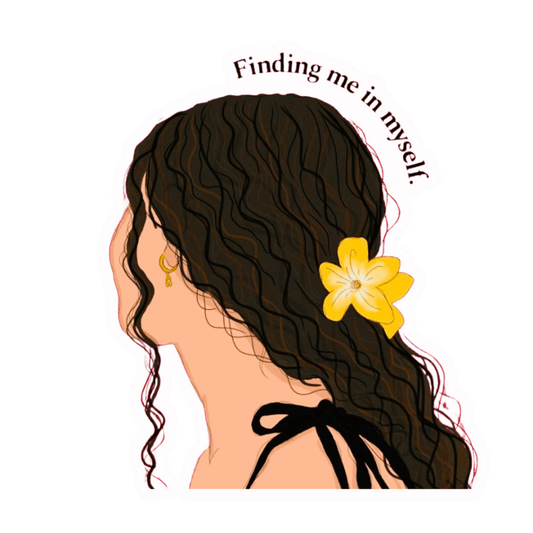 Girl sticker with background- Finding me in myself