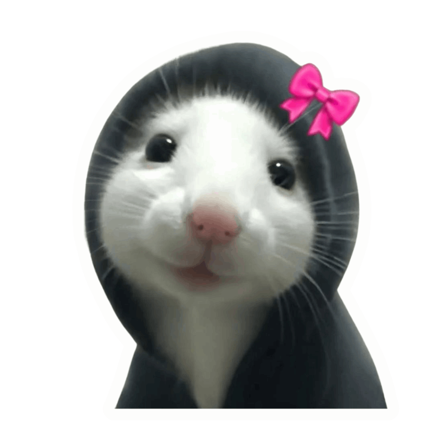 White mouse sticker