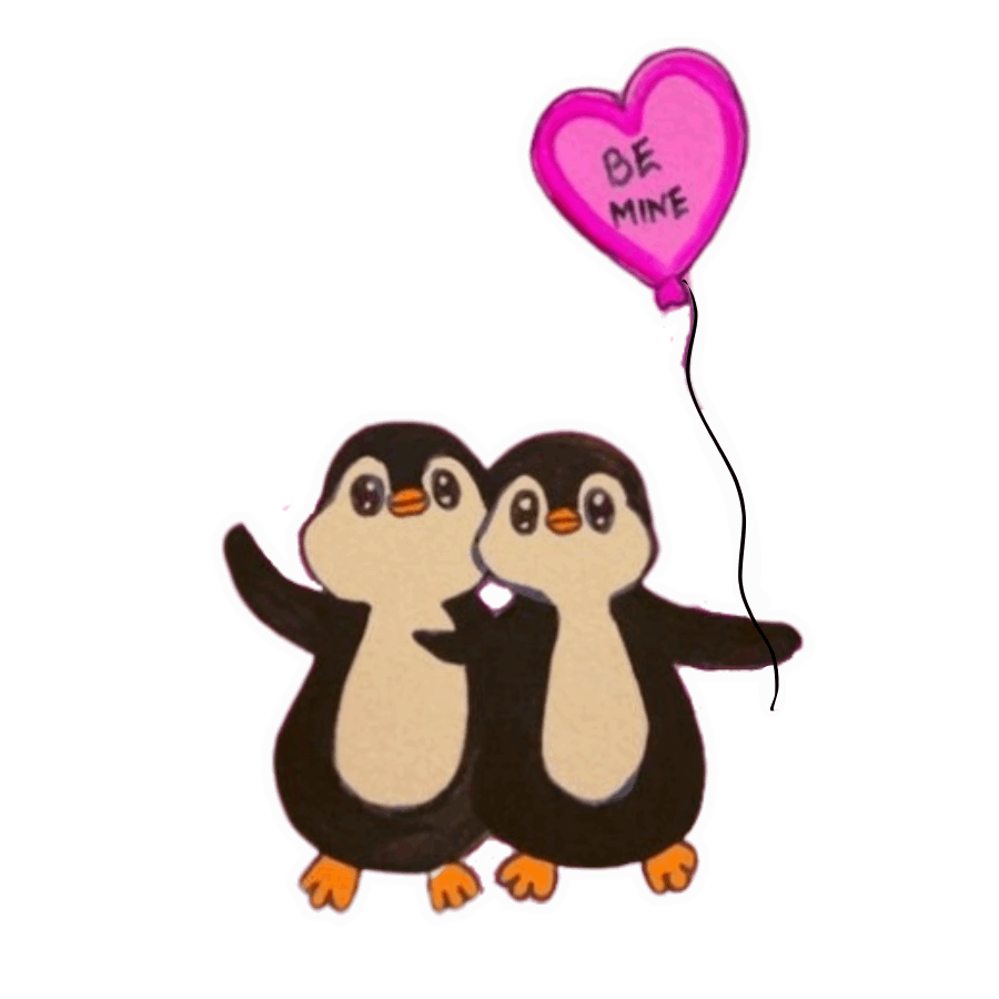Penguin sticker - love of life