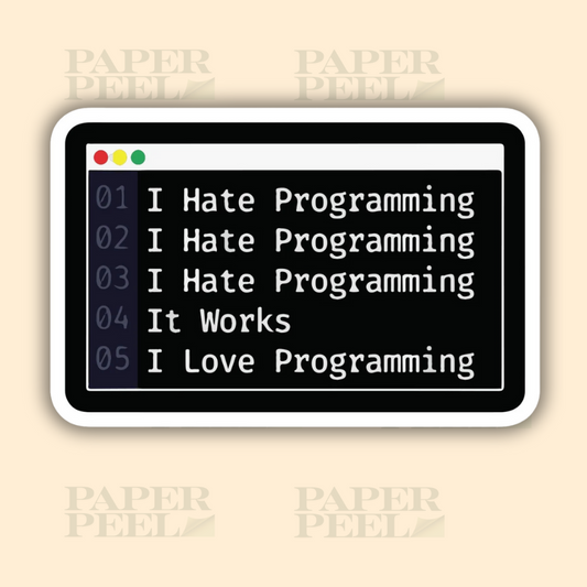 Programing sticker, Vinyl Stickers for Laptop, Journal Mobile Phone - Waterproof